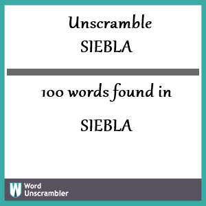 100 words unscrambled from siebla