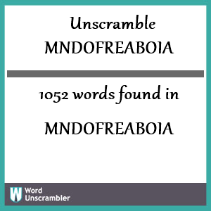 1052 words unscrambled from mndofreaboia