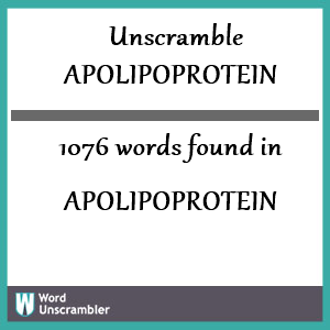 1076 words unscrambled from apolipoprotein