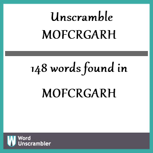 148 words unscrambled from mofcrgarh