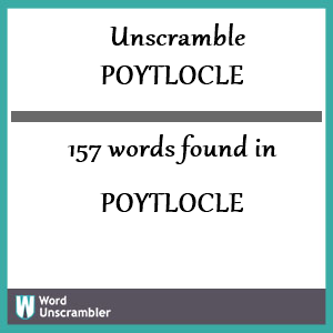 157 words unscrambled from poytlocle