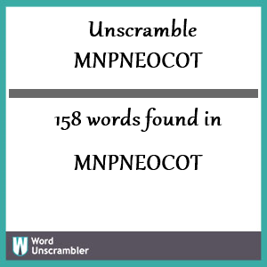 158 words unscrambled from mnpneocot