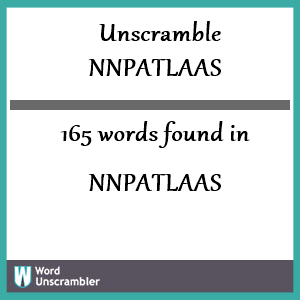 165 words unscrambled from nnpatlaas