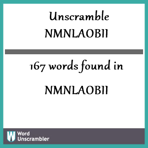 167 words unscrambled from nmnlaobii