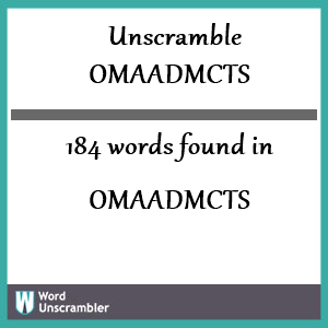 184 words unscrambled from omaadmcts