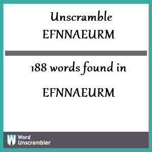 188 words unscrambled from efnnaeurm