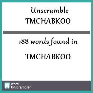 188 words unscrambled from tmchabkoo