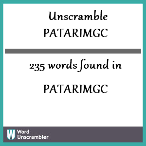 235 words unscrambled from patarimgc