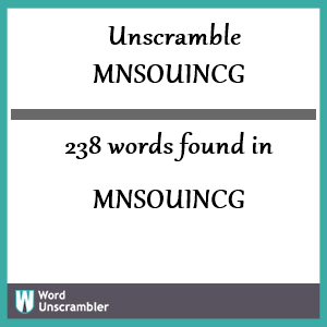 238 words unscrambled from mnsouincg