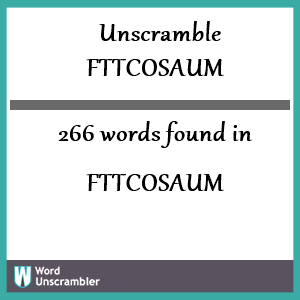 266 words unscrambled from fttcosaum