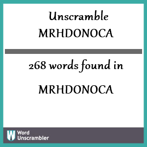 268 words unscrambled from mrhdonoca