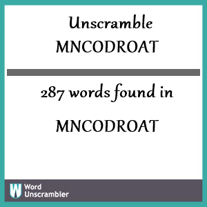 287 words unscrambled from mncodroat