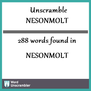 288 words unscrambled from nesonmolt