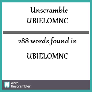 288 words unscrambled from ubielomnc