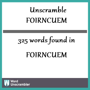 325 words unscrambled from foirncuem