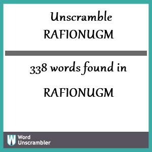 338 words unscrambled from rafionugm