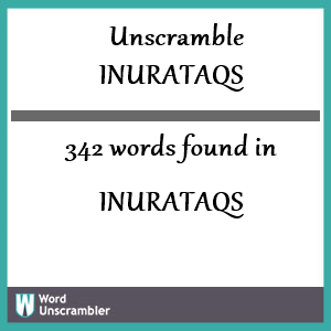 342 words unscrambled from inurataqs