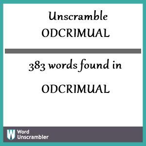 383 words unscrambled from odcrimual