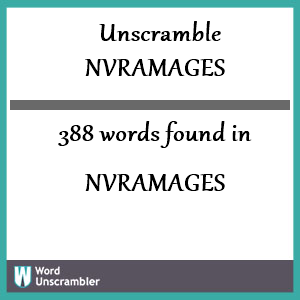 388 words unscrambled from nvramages