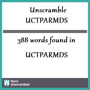 388 words unscrambled from uctparmds