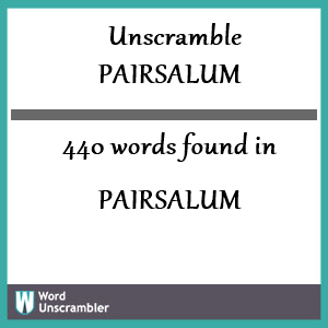 440 words unscrambled from pairsalum