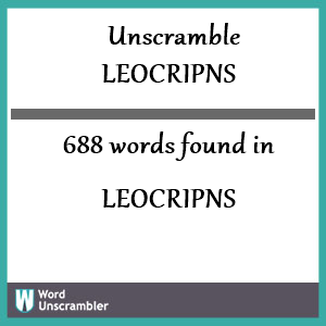 688 words unscrambled from leocripns