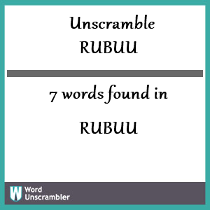 7 words unscrambled from rubuu