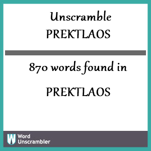 870 words unscrambled from prektlaos