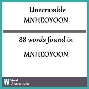 88 words unscrambled from mnheoyoon