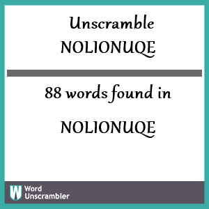 88 words unscrambled from nolionuqe